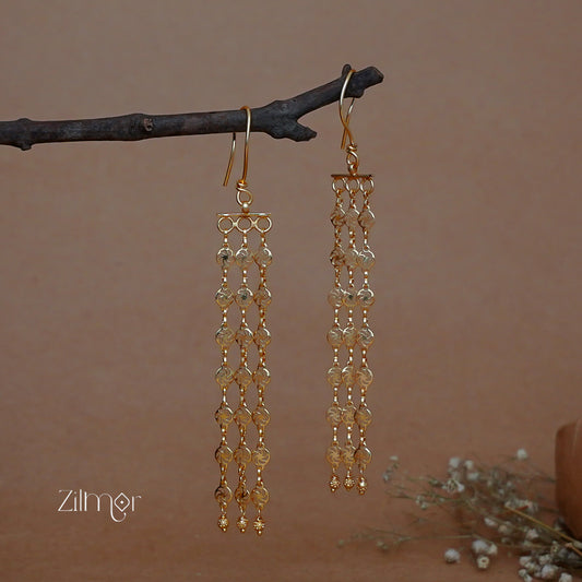 KT1011149 -Gold Toned Long Earrings for Women