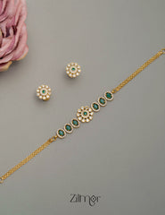 SN101679 - Premium Antique Stone Choker with Earrings 4-Zilmor