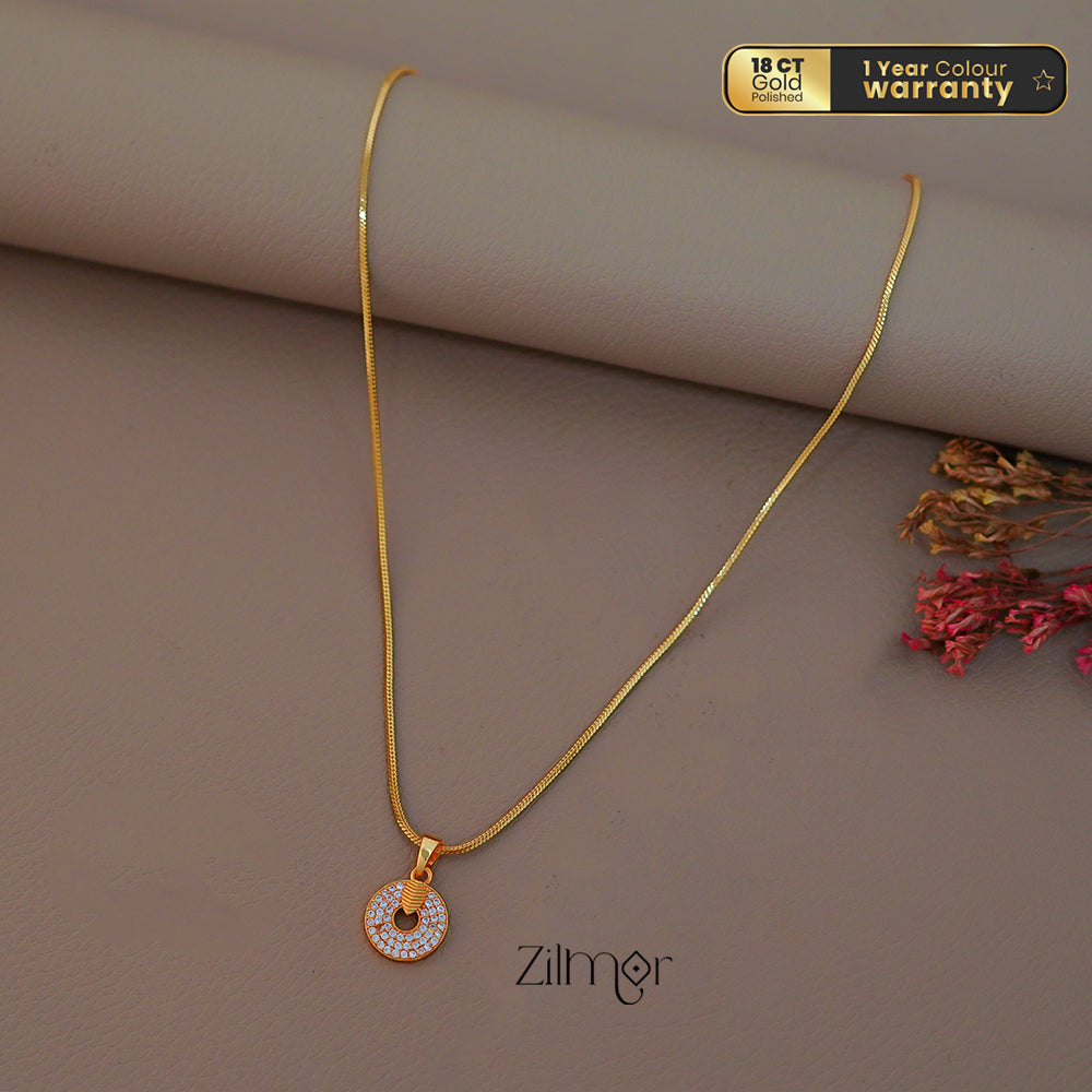 ZK1011403 -  Gold Tone AD Stone  Simple Necklace