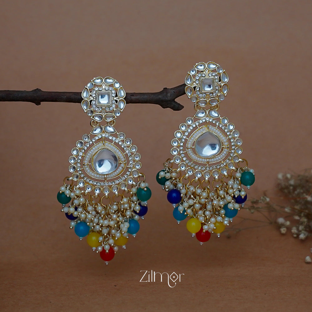 KV200125 - Designer Multi colored Chandbali Earrings