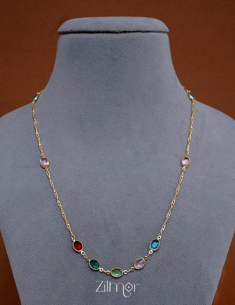 KY101993 - Simple Semi Precious Stone  Necklace 3-Zilmor