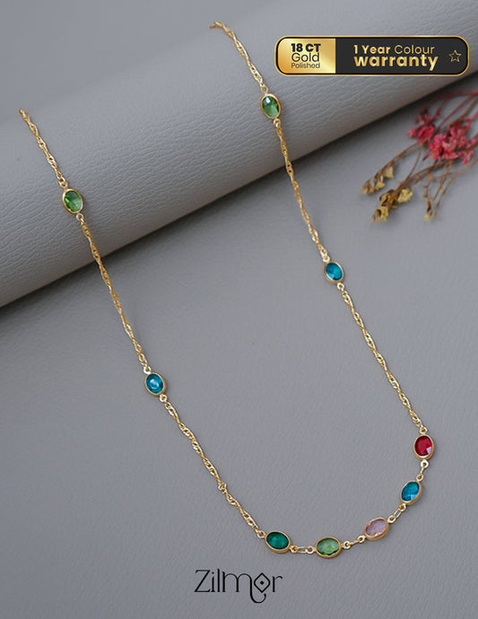 KY101993 - Simple Semi Precious Stone  Necklace