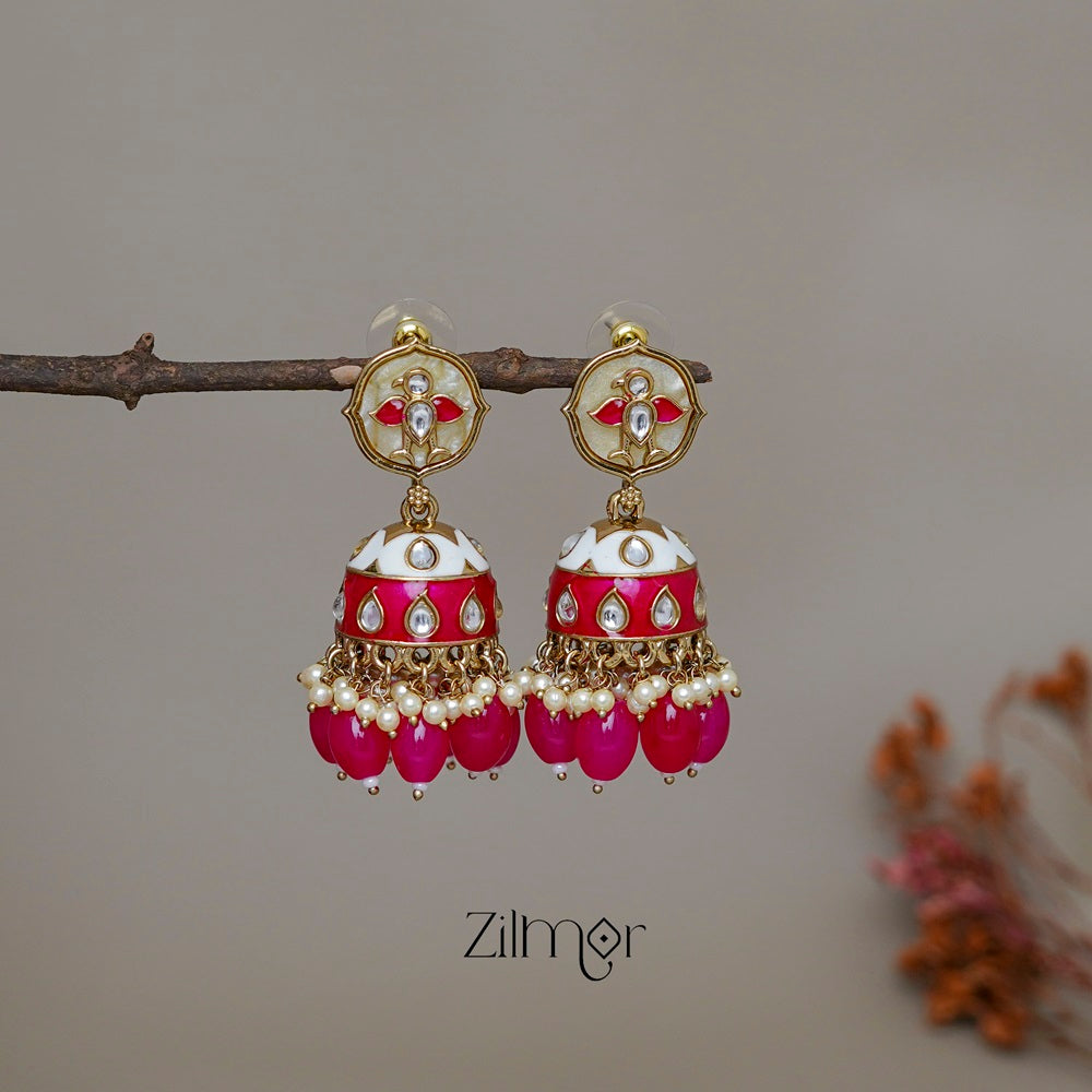 FS1011246 - Meenakari Kundan Jumkha Earrings