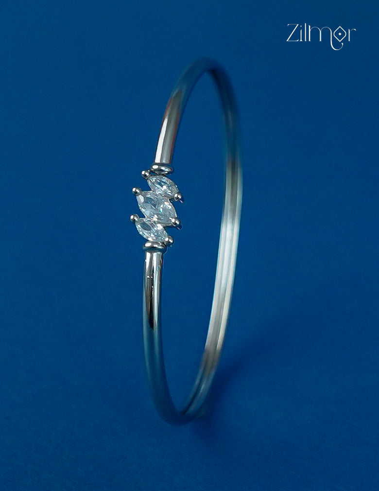 Silver Plated AD Stone Openable Bangle - CL1012300