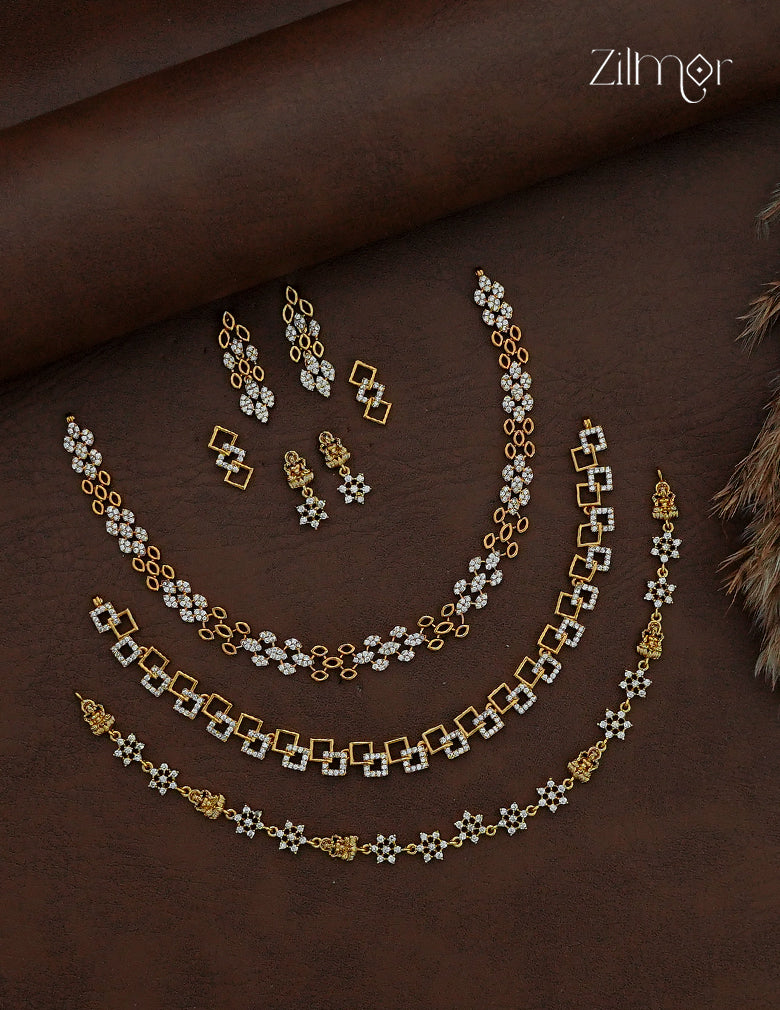 3 Antique Necklaces with Matching Earrings Combo - SC1012884