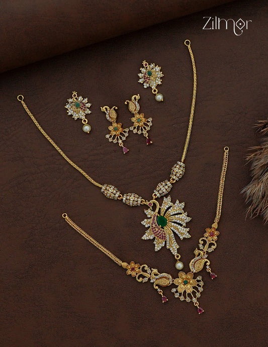 2 Antique Necklaces with Matching Earrings Combo - SC1012888