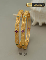SK10056  - Gold Plated stone bangle(pair)