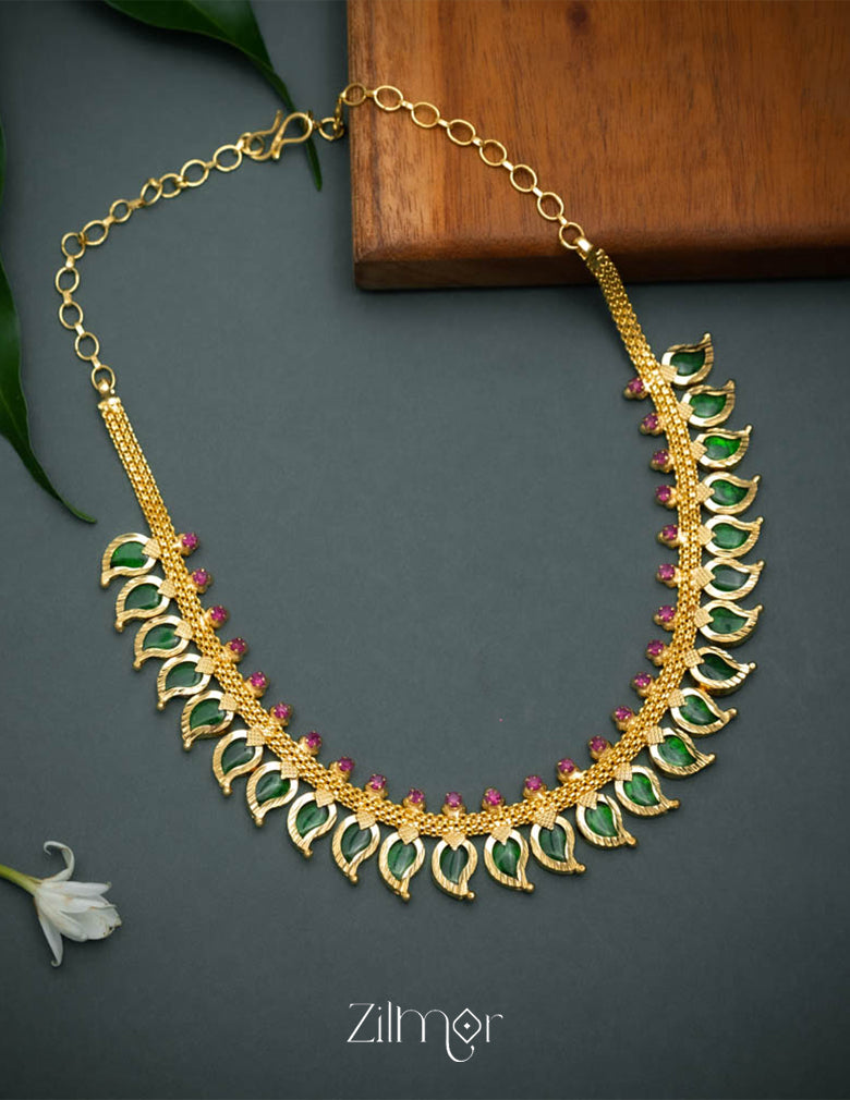 PP101147 - Gold Tone Kerala Traditonal Mango Necklace 1-Zilmor