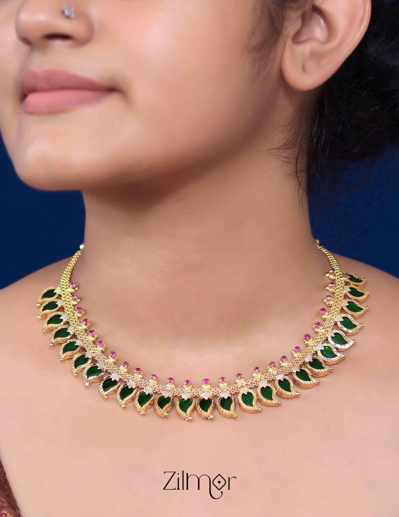 PP101147 - Gold Tone Kerala Traditonal Mango Necklace 2-Zilmor