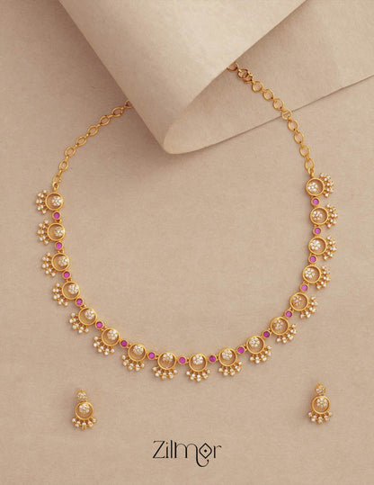 Premium Antique Necklace set with Earring - BH100364