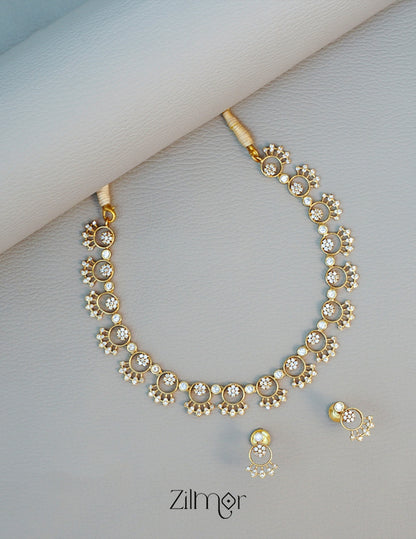 Premium Antique Necklace set with Earring - BH100364