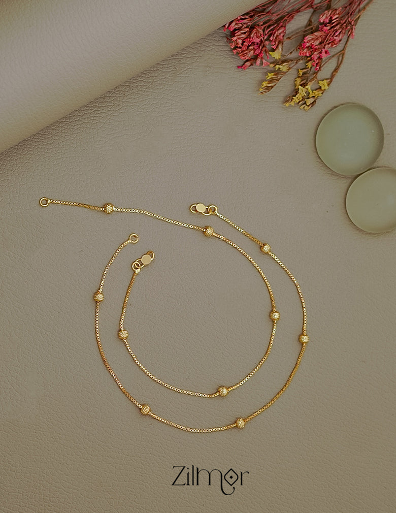 TR1011381 - Gold Toned pair Anklet 2-Zilmor