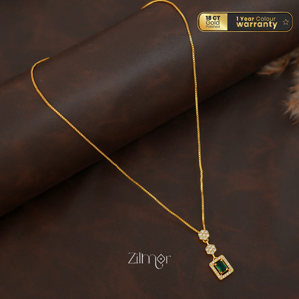 ZK1011410 -  Gold Tone AD Stone  Simple Necklace