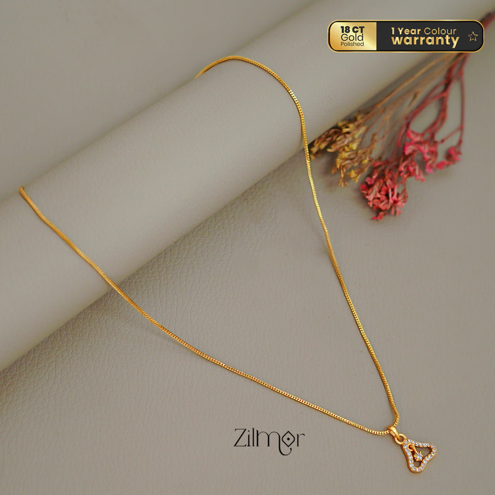 ZK1011401 -  Gold Tone AD Stone  Simple Necklace