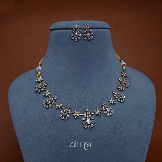 SN1011228 - AD Stone Necklace Set Earring