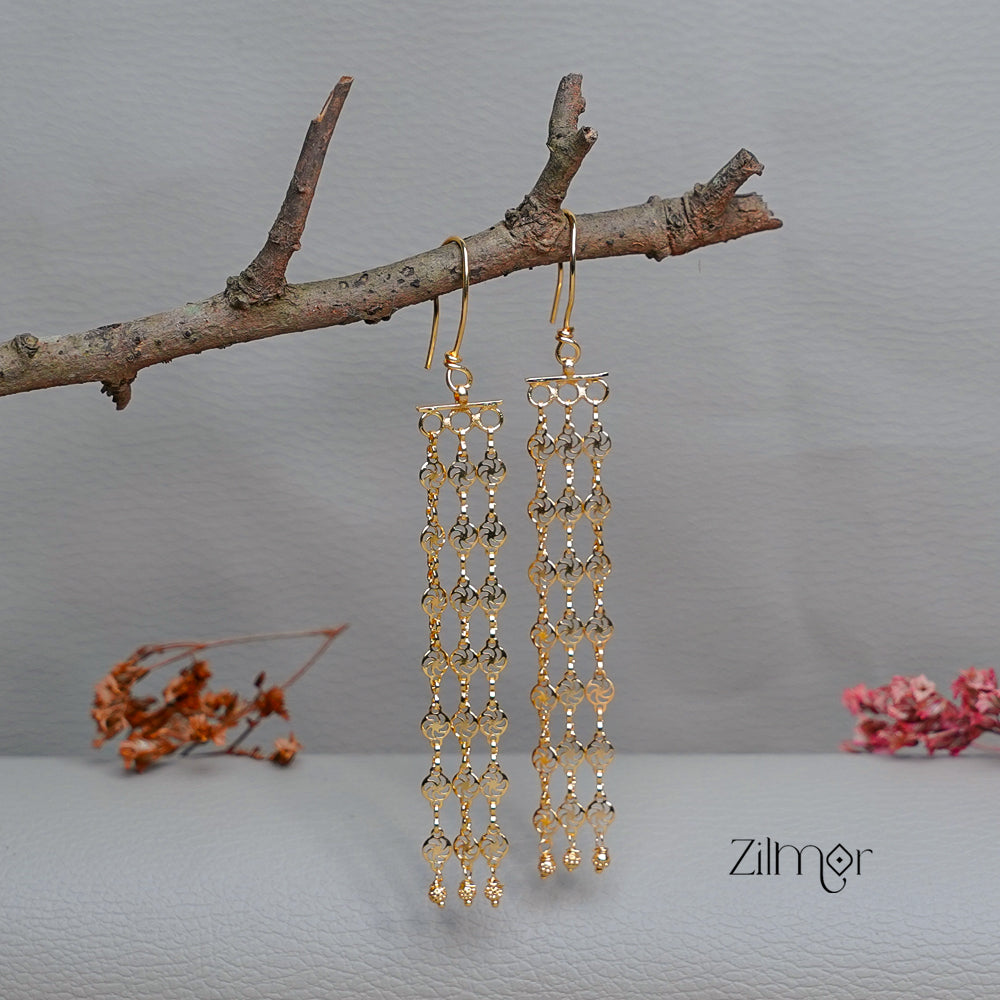 KT1011149 -Gold Toned Long Earrings for Women