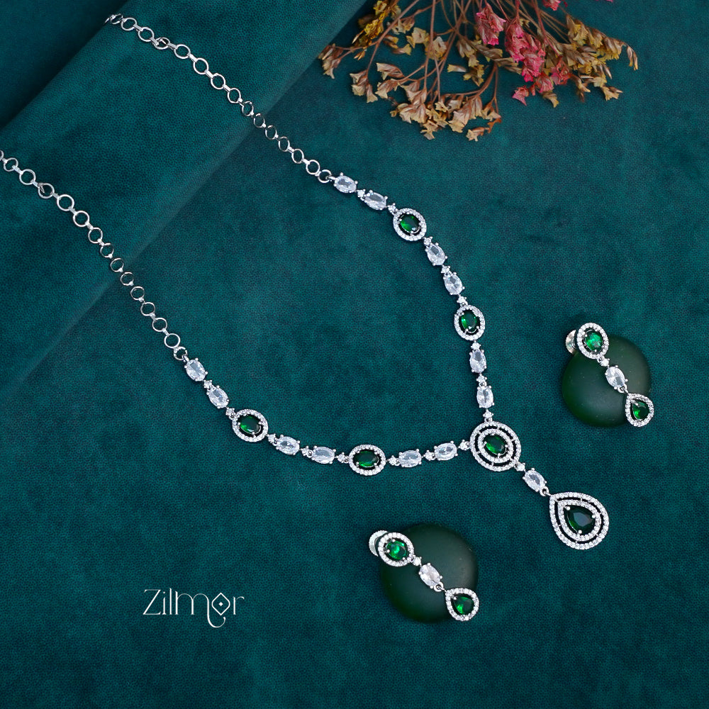 OT1011218 - AD Stone Necklace Earrings Set