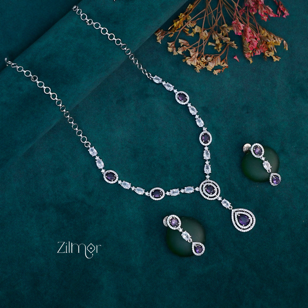 OT1011218 - AD Stone Necklace Earrings Set