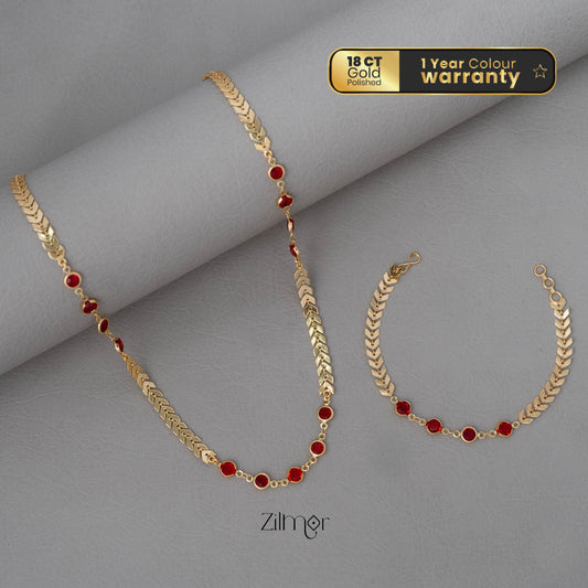 KY101907 - Gold Tone Necklace Bracelet Set