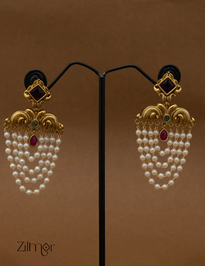 SN101670 - Antique  Pearl Earrings 6-Zilmor