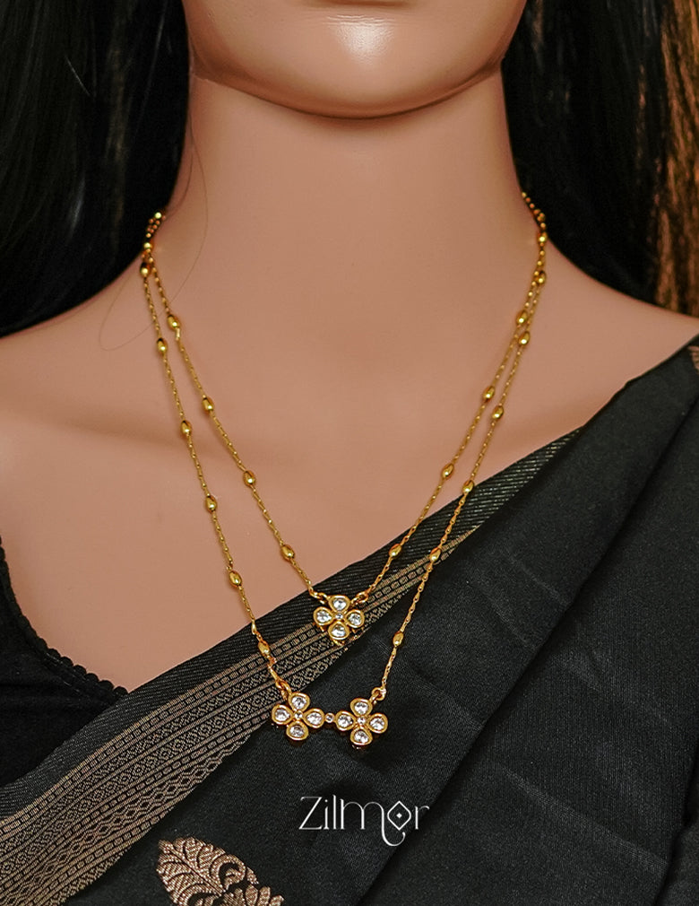 SN1011366 - Premium Antique AD Stone Layer Necklace with Earrings 4-Zilmor