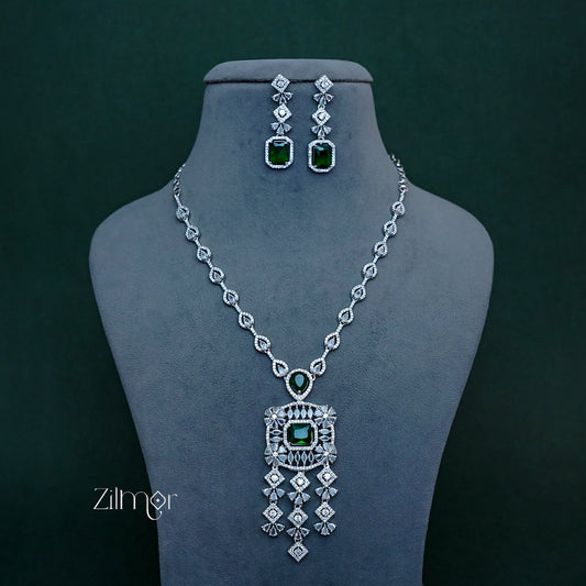 OT1011214 - AD Stone Wedding Necklace Earrings Set