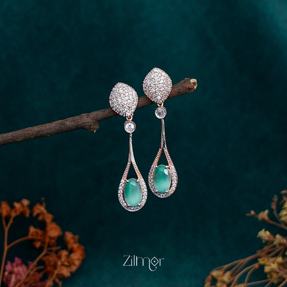 OT1011204 - AD Stone Long Earrings (color option)