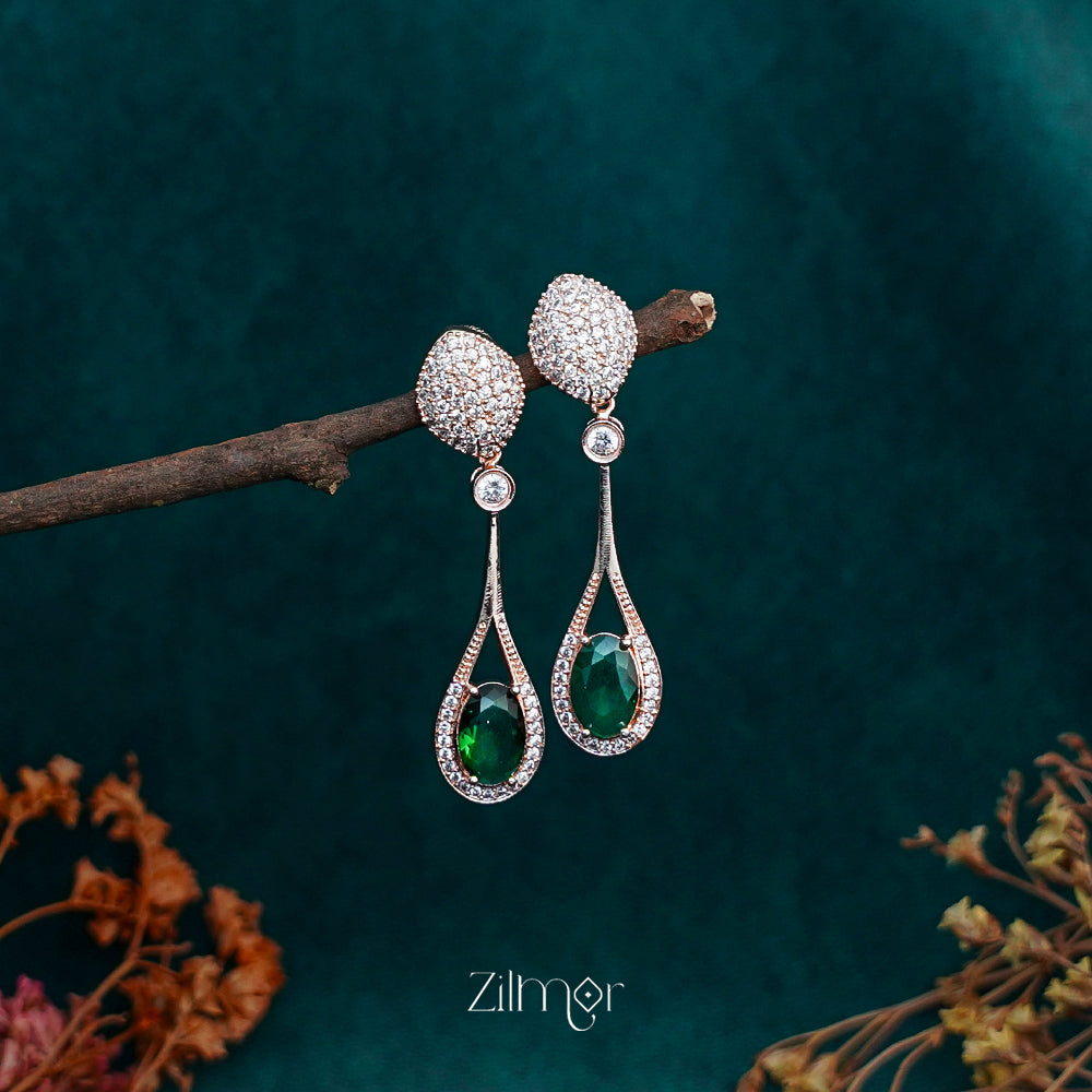 OT1011204 - AD Stone Long Earrings (color option)