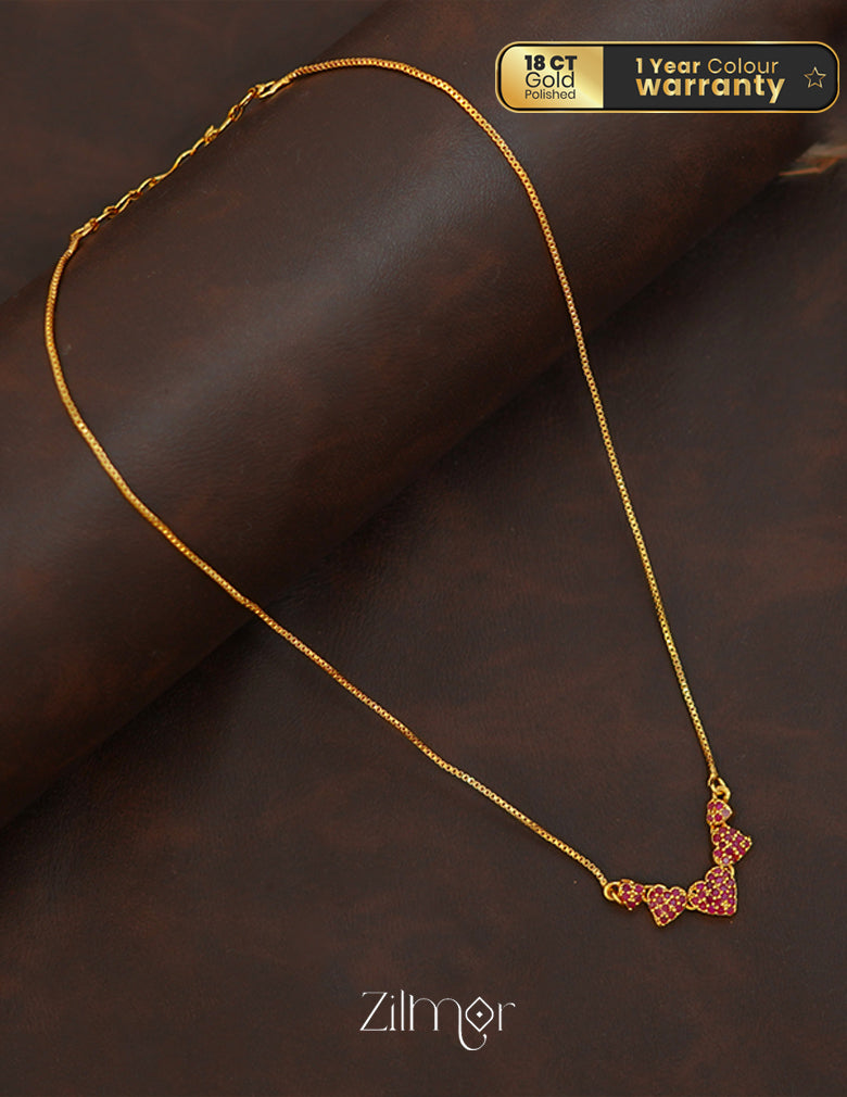 ZK1011413 -  Gold Tone AD Stone  Simple Necklace
