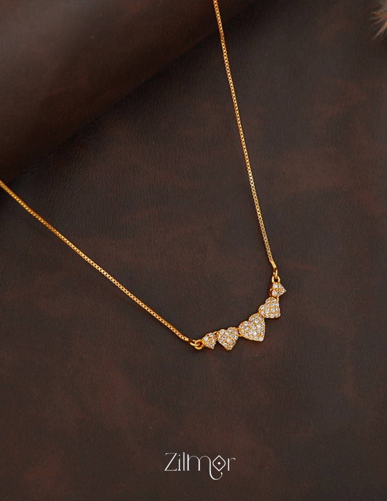 ZK1011413 -  Gold Tone AD Stone  Simple Necklace