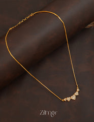 ZK1011413 -  Gold Tone AD Stone  Simple Necklace