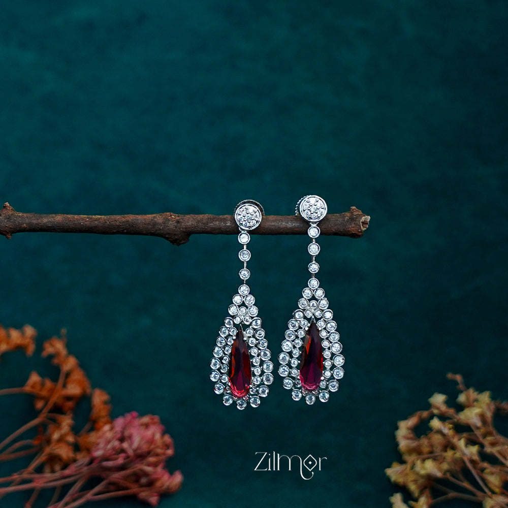 OT1011190 - AD Stone Long Earrings (color option)