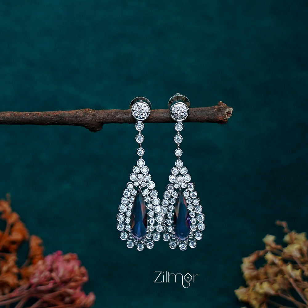 OT1011190 - AD Stone Long Earrings (color option)