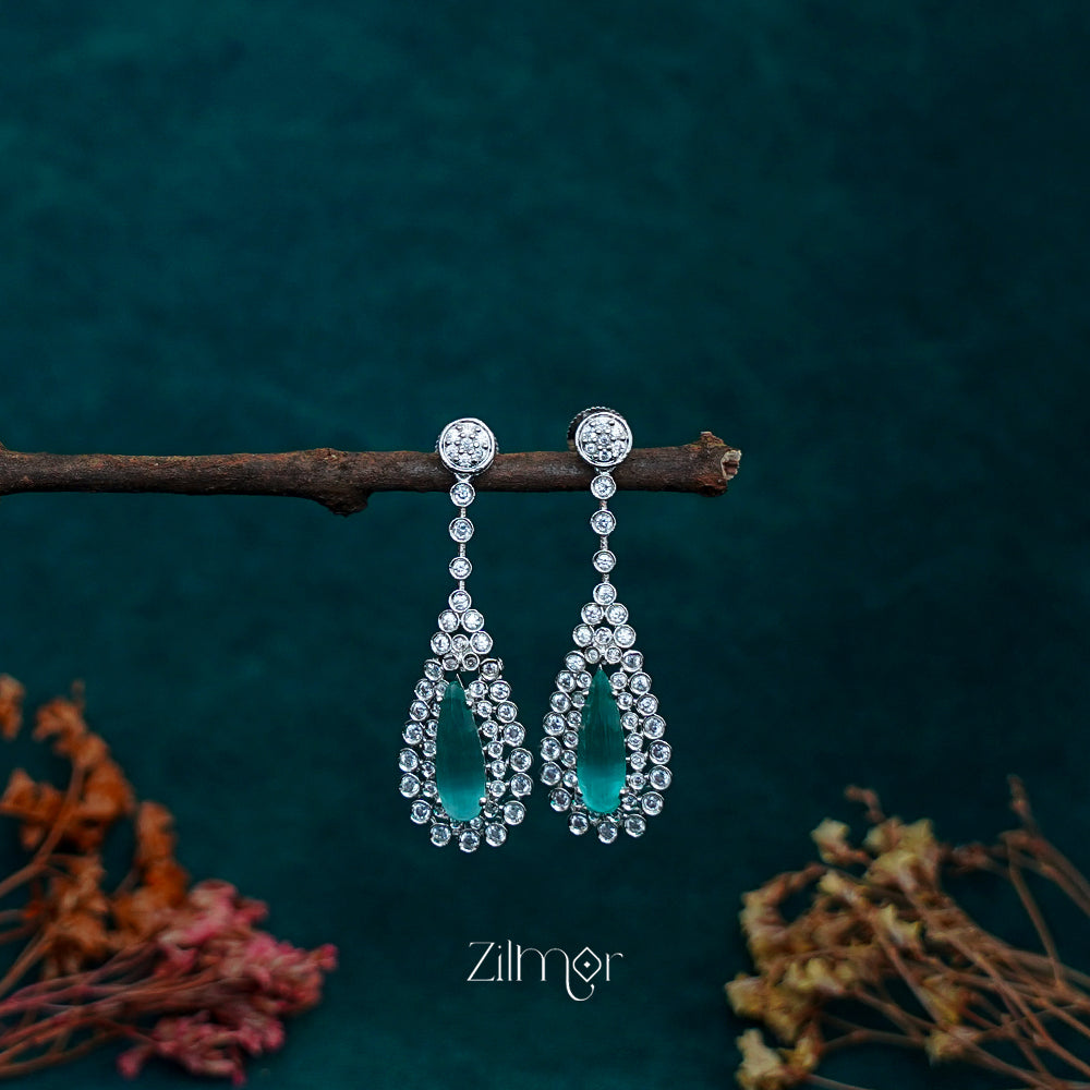 OT1011190 - AD Stone Long Earrings (color option)