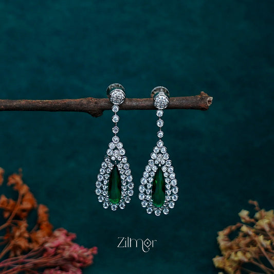 OT1011190 - AD Stone Long Earrings (color option)