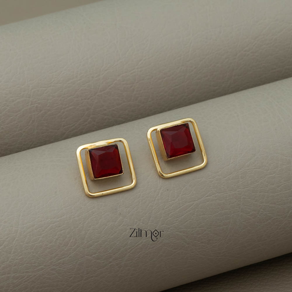 Glossy Stone Earrings (color option) - KE100443