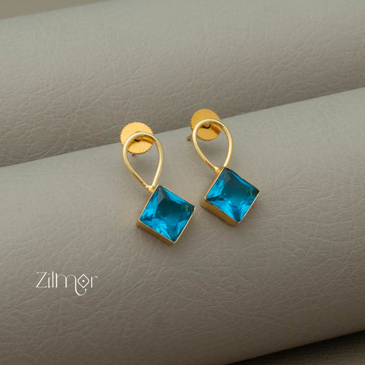 Crystal Stone Earrings (color option) -KE100441