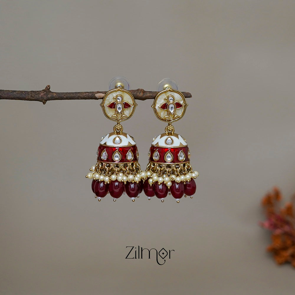 FS1011246 - Meenakari Kundan Jumkha Earrings