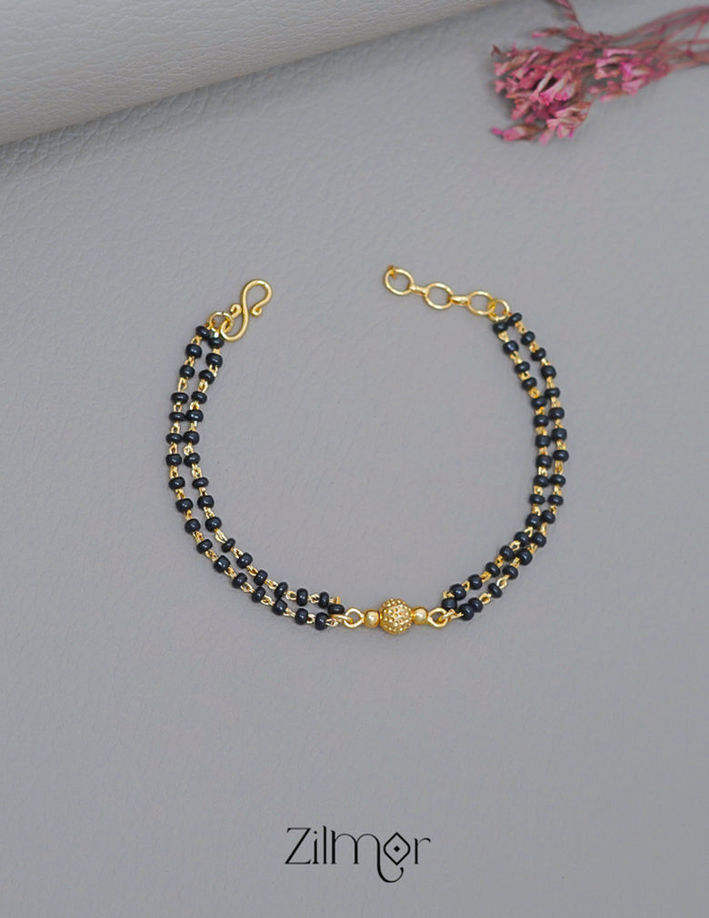 KT1011539 - Gold Toned  Double Layer Mangalsutra Bracelet 2-Zilmor