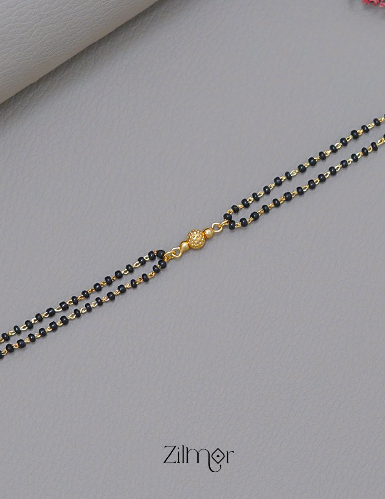 KT1011539 - Gold Toned  Double Layer Mangalsutra Bracelet 3-Zilmor