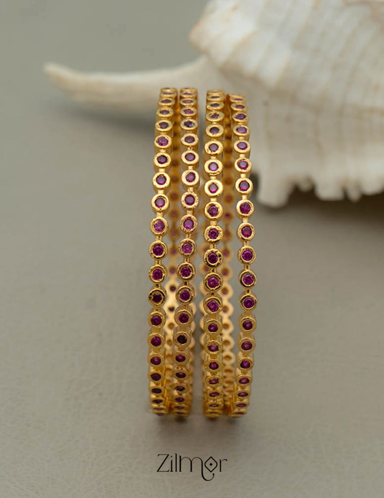 SG100981 - Gold Plated stone bangle 6-Zilmor