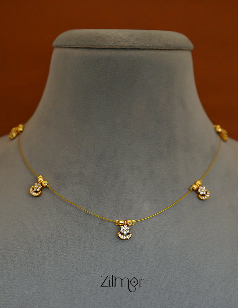 SN1011710 - AD Stone Pendant Hanging Invisible Chain Necklace 3-Zilmor