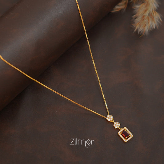 ZK1011410 -  Gold Tone AD Stone  Simple Necklace