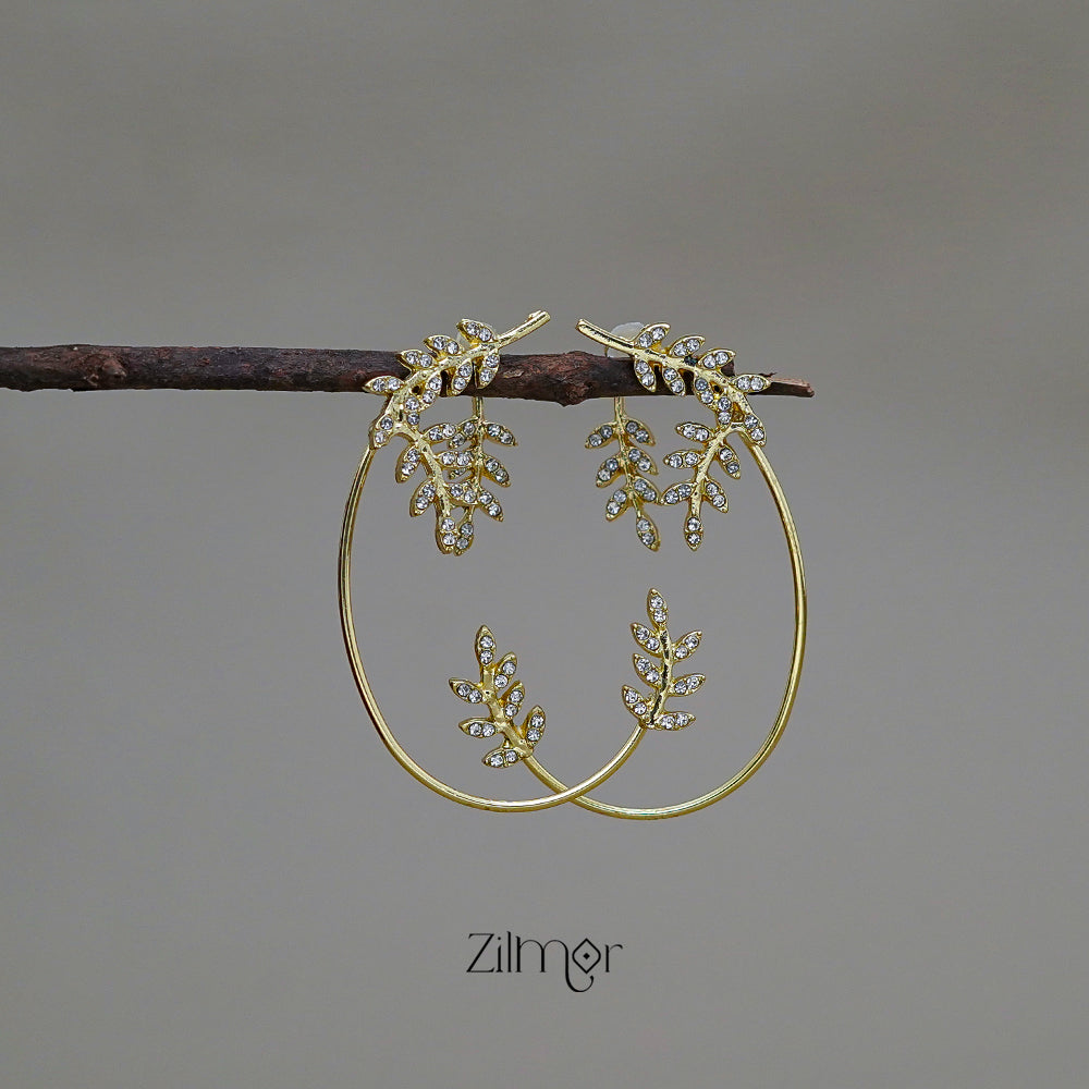 BK1011302 -  Contemporary Leaf Earrings