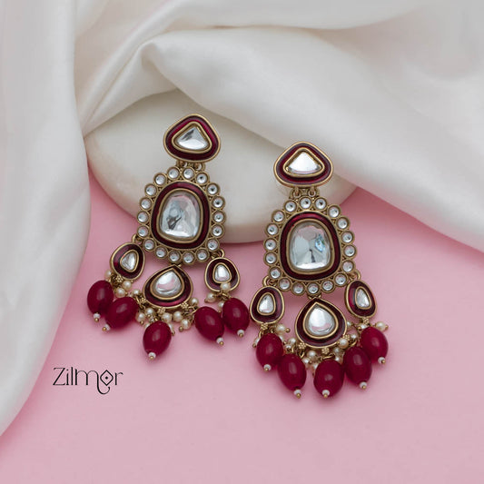 FS101589  - Kundan Enameled Earrings(color option)