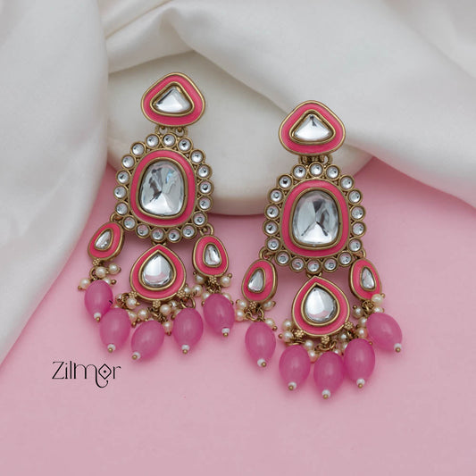 FS101589  - Kundan Enameled Earrings(color option)