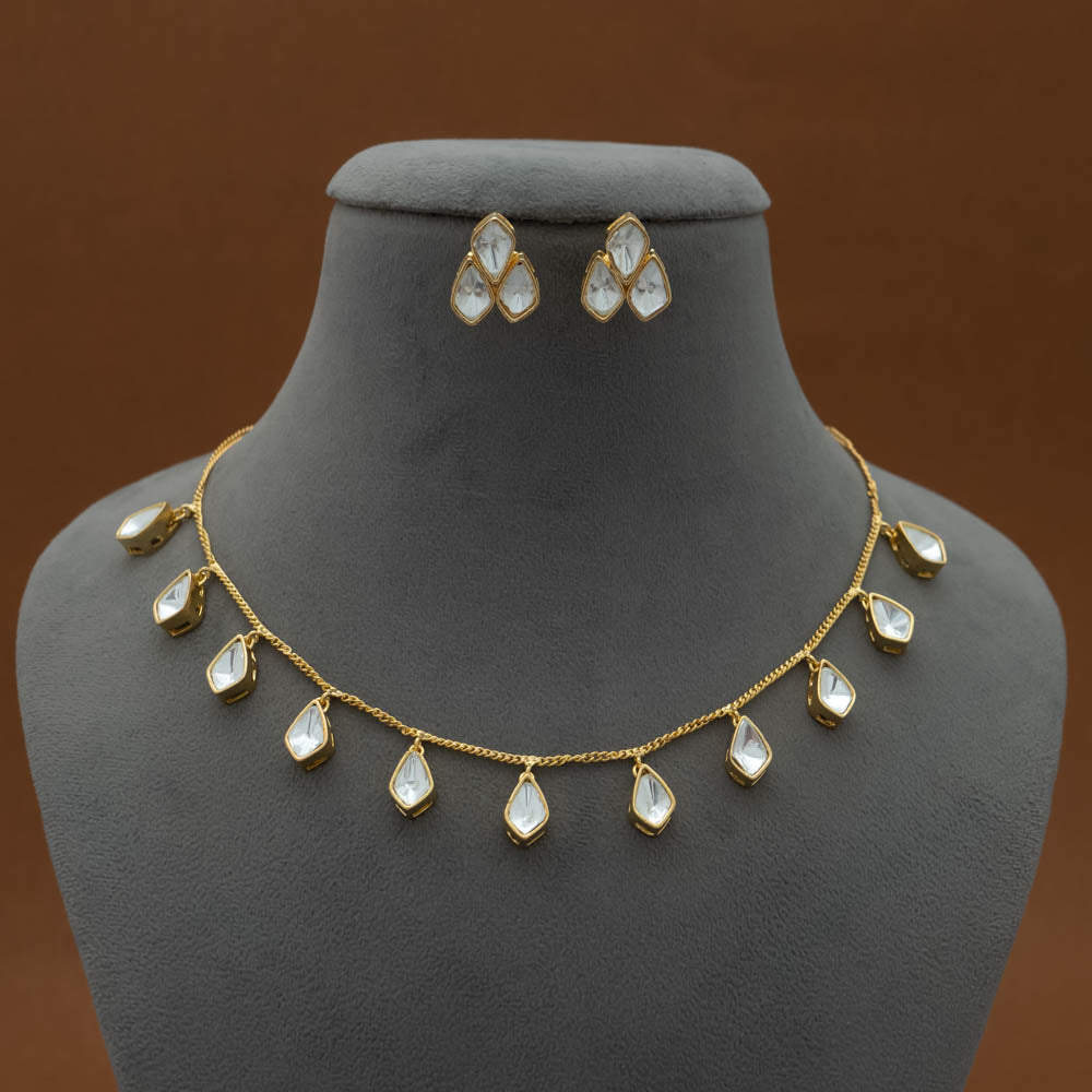 KH101634 - Polki Diamond  Necklace Earrings set