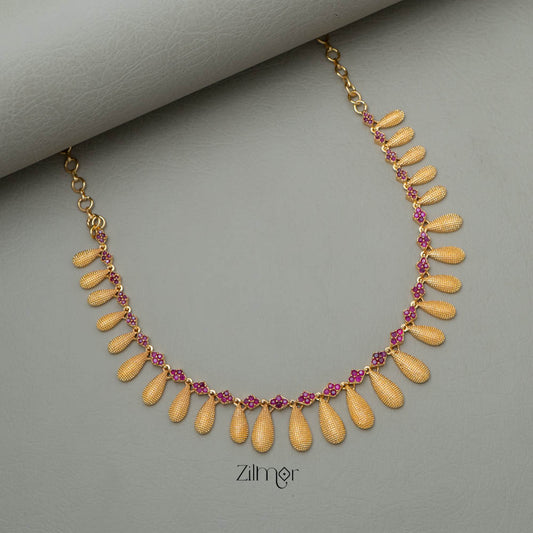 AG101807 - Gold tone Ad Stone Necklace