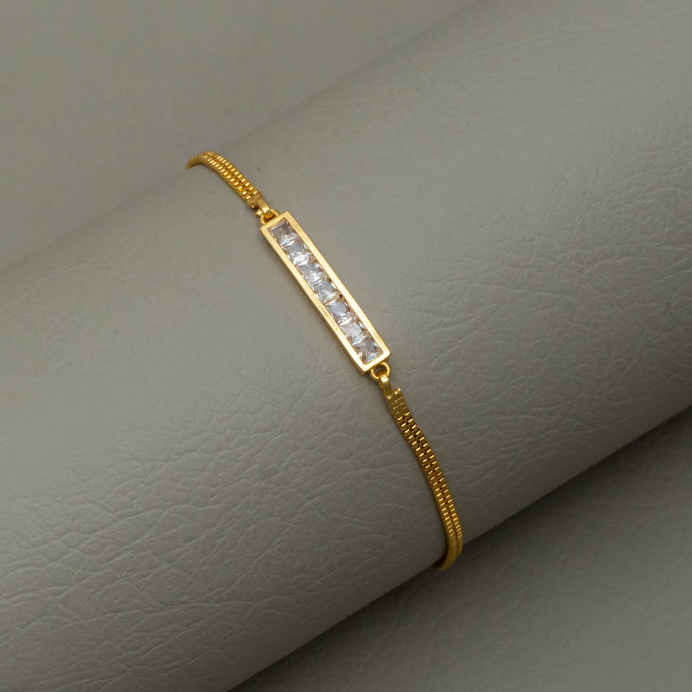 PE101617 - Gold Toned AD Stone Bracelet