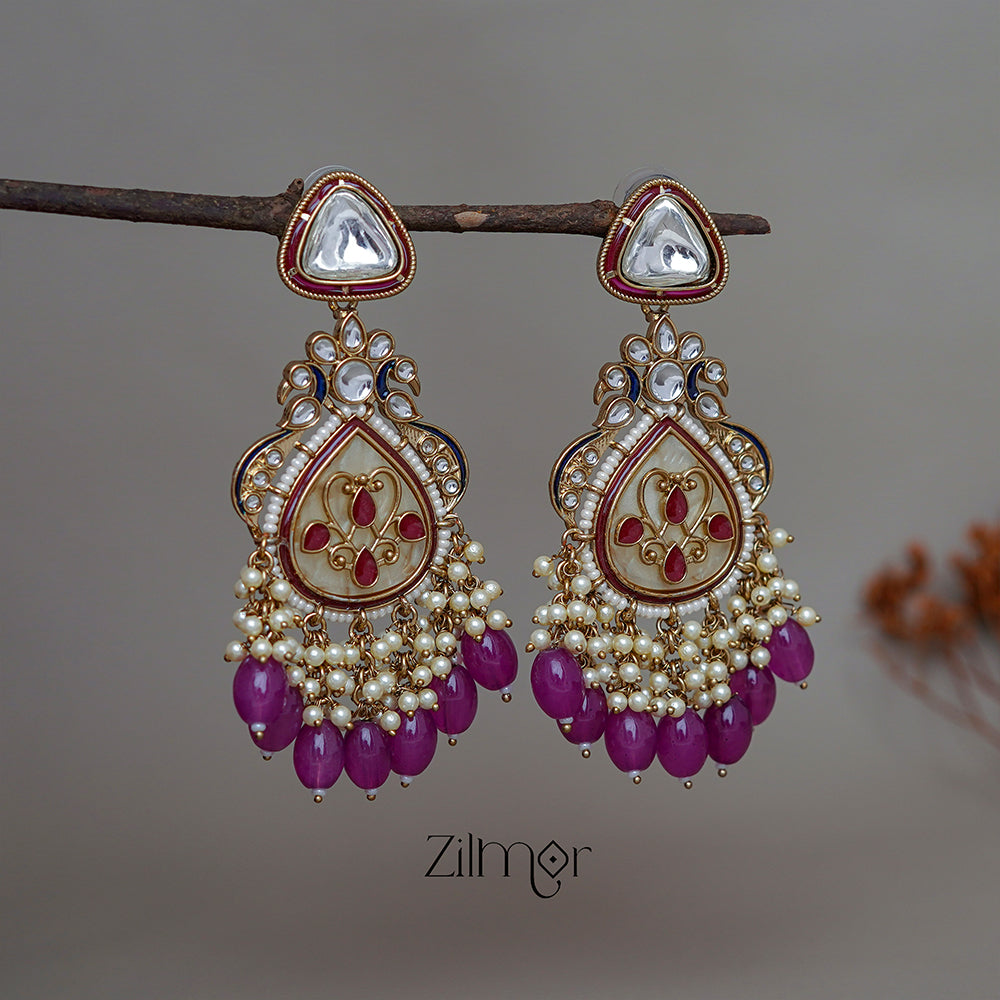 FS1011251 -  Designer Kundan Chandbali Earrings